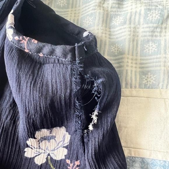 Abercrombie & Fitch Womens Floral Navy Sleeveless Boho Midi Dress Medium - Picture 9 of 12